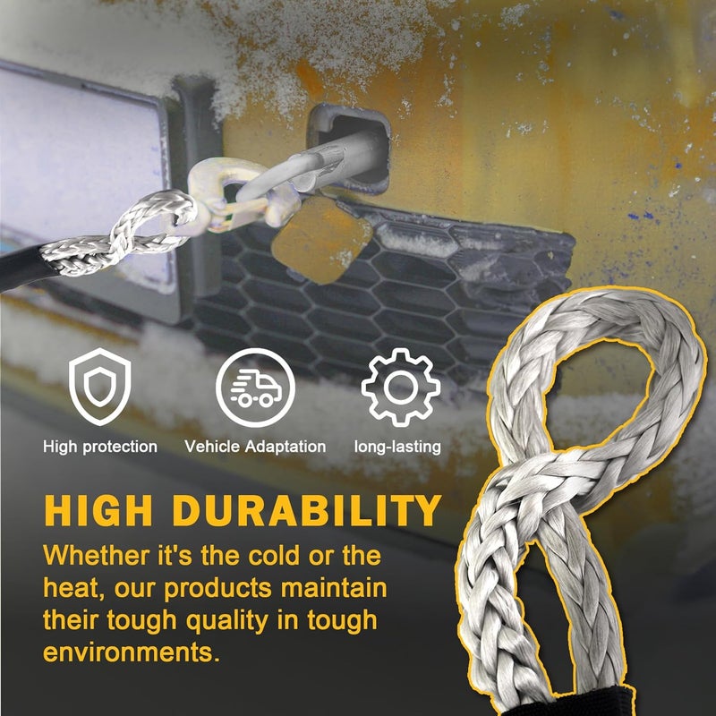 Robbor Soft Shackle 1/2" x 22 inch 56,000 LBS Break Strength, Heavy-Duty Synthetic Road Recovery Soft Shackle Rope with Protective Sleeve Off-Road Towing, ATV, 4x4, Truck, High-Performance Shackle - Image 4